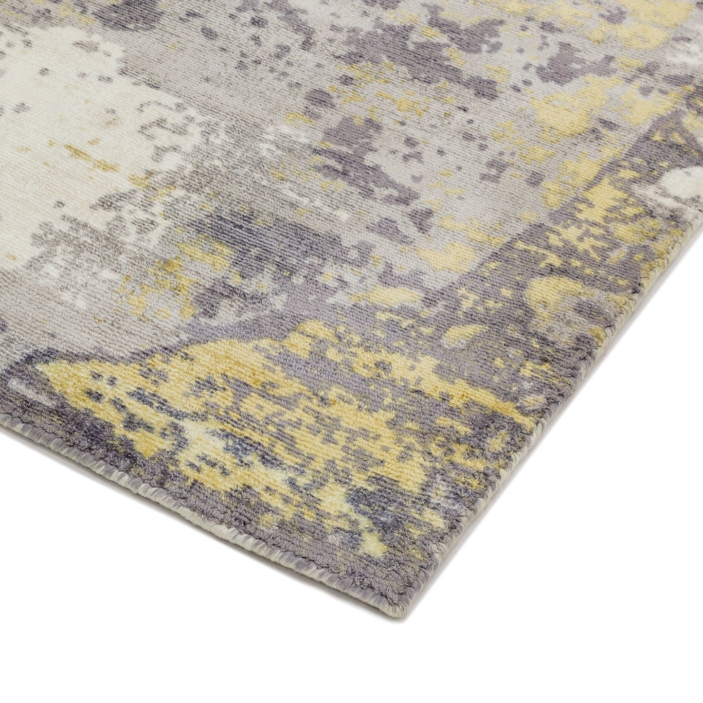Gatsby Modern Abstract Metallic Viscose Rugs in Gold