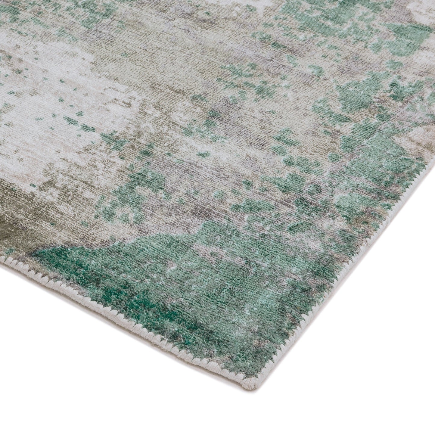 Gatsby Modern Abstract Metallic Viscose Rugs in Green