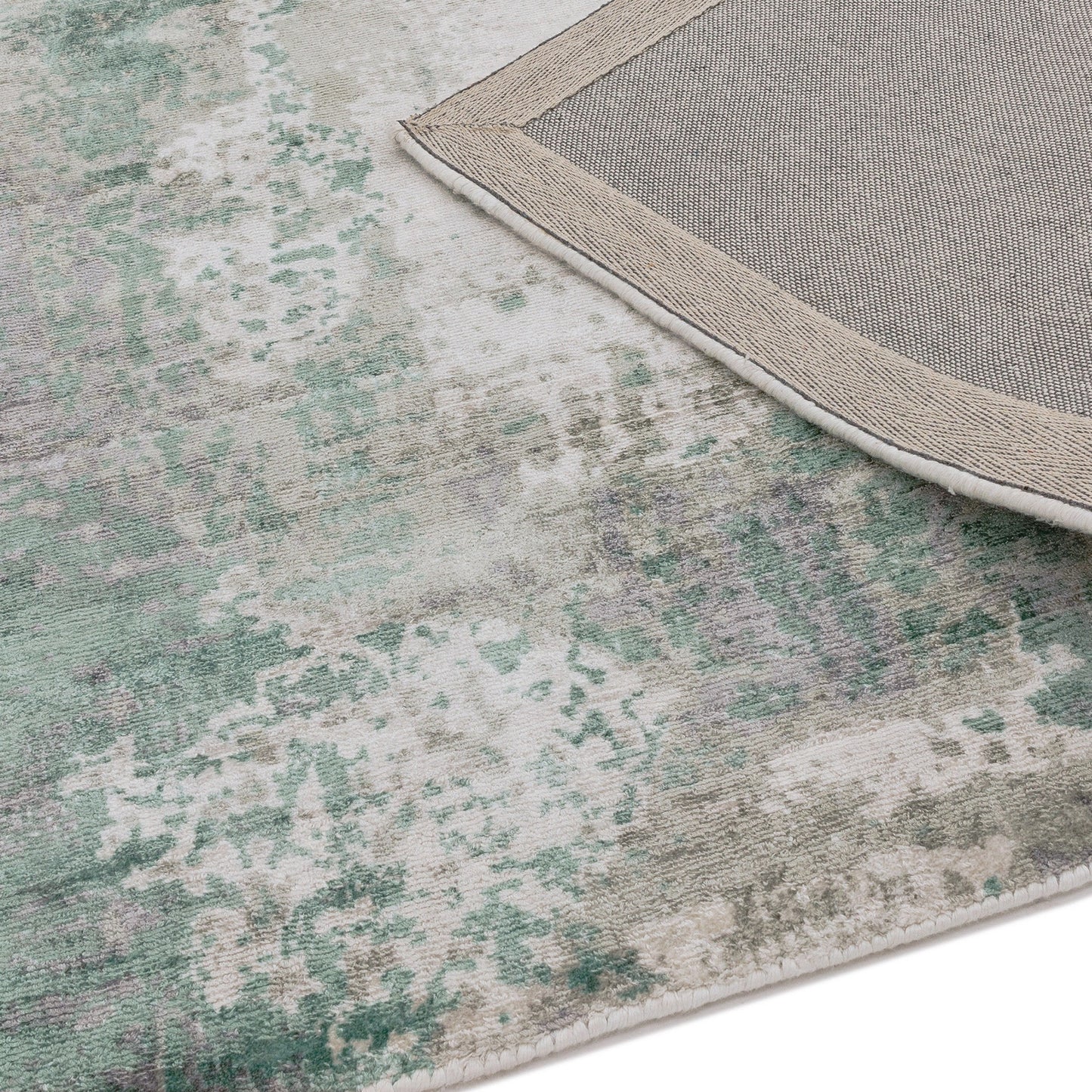 Gatsby Modern Abstract Metallic Viscose Rugs in Green