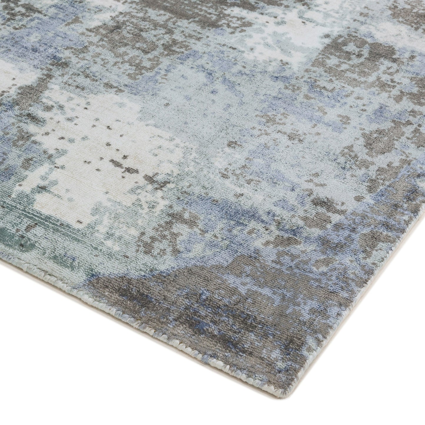 Gatsby Modern Abstract Metallic Viscose Rugs in Navy Blue
