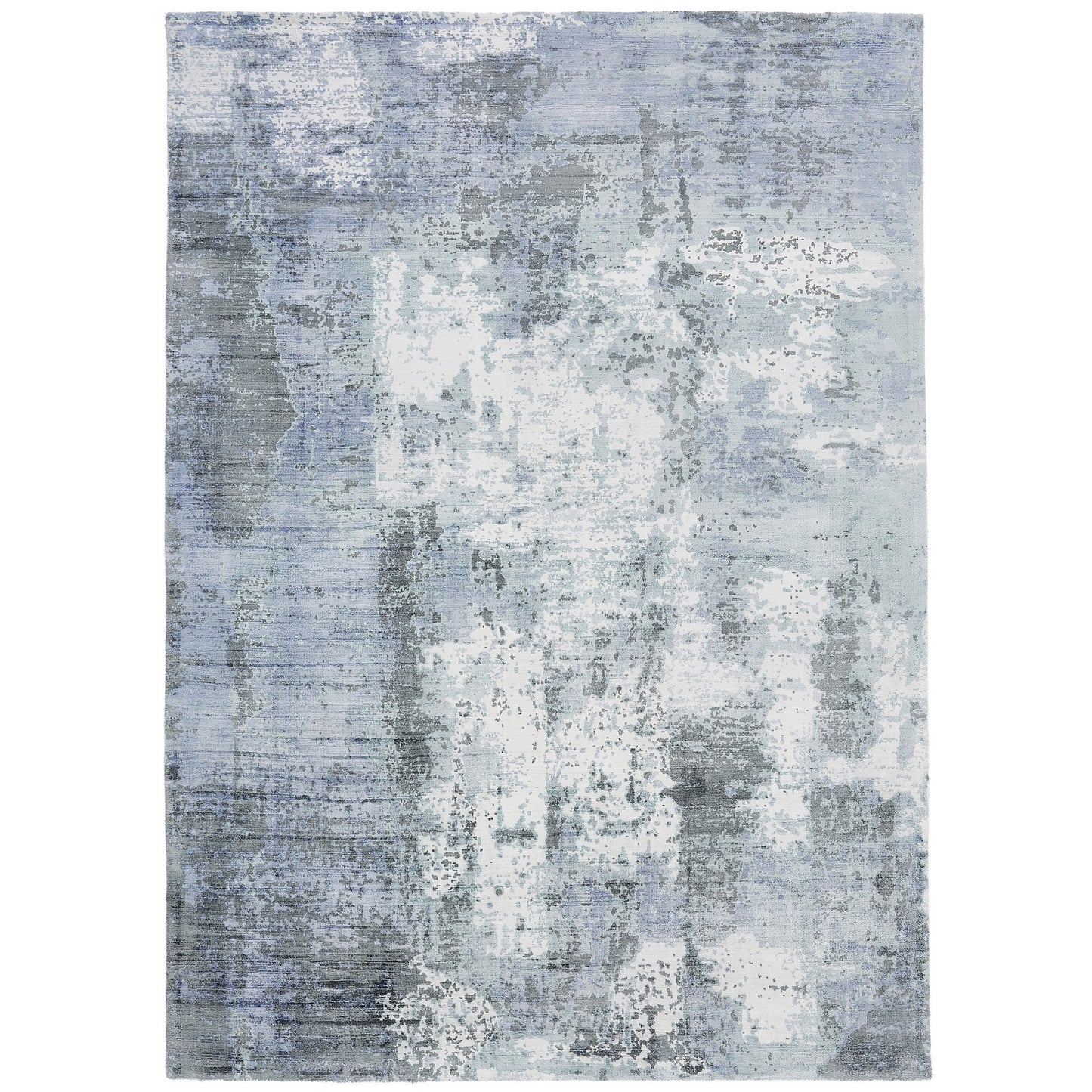 Gatsby Modern Abstract Metallic Viscose Rugs in Navy Blue