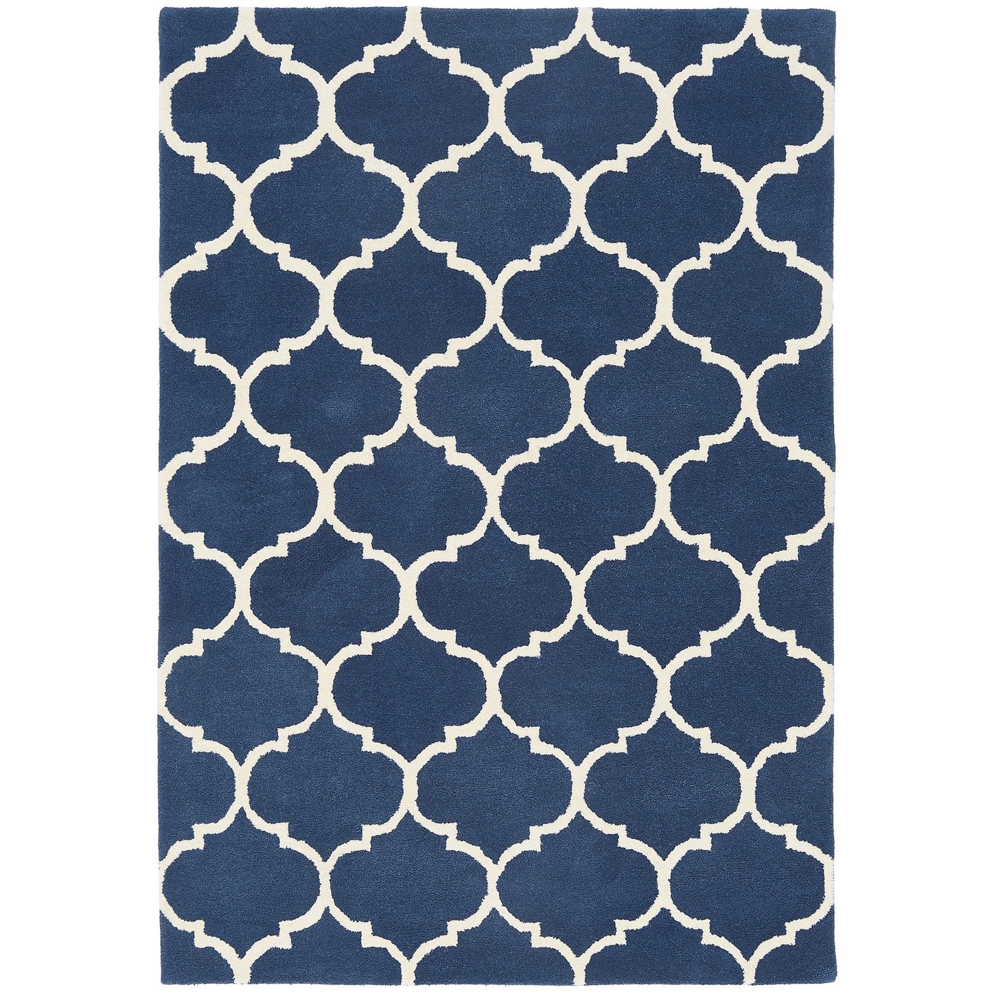 Albany Ogee Modern Arabesque Wool Rugs in Blue