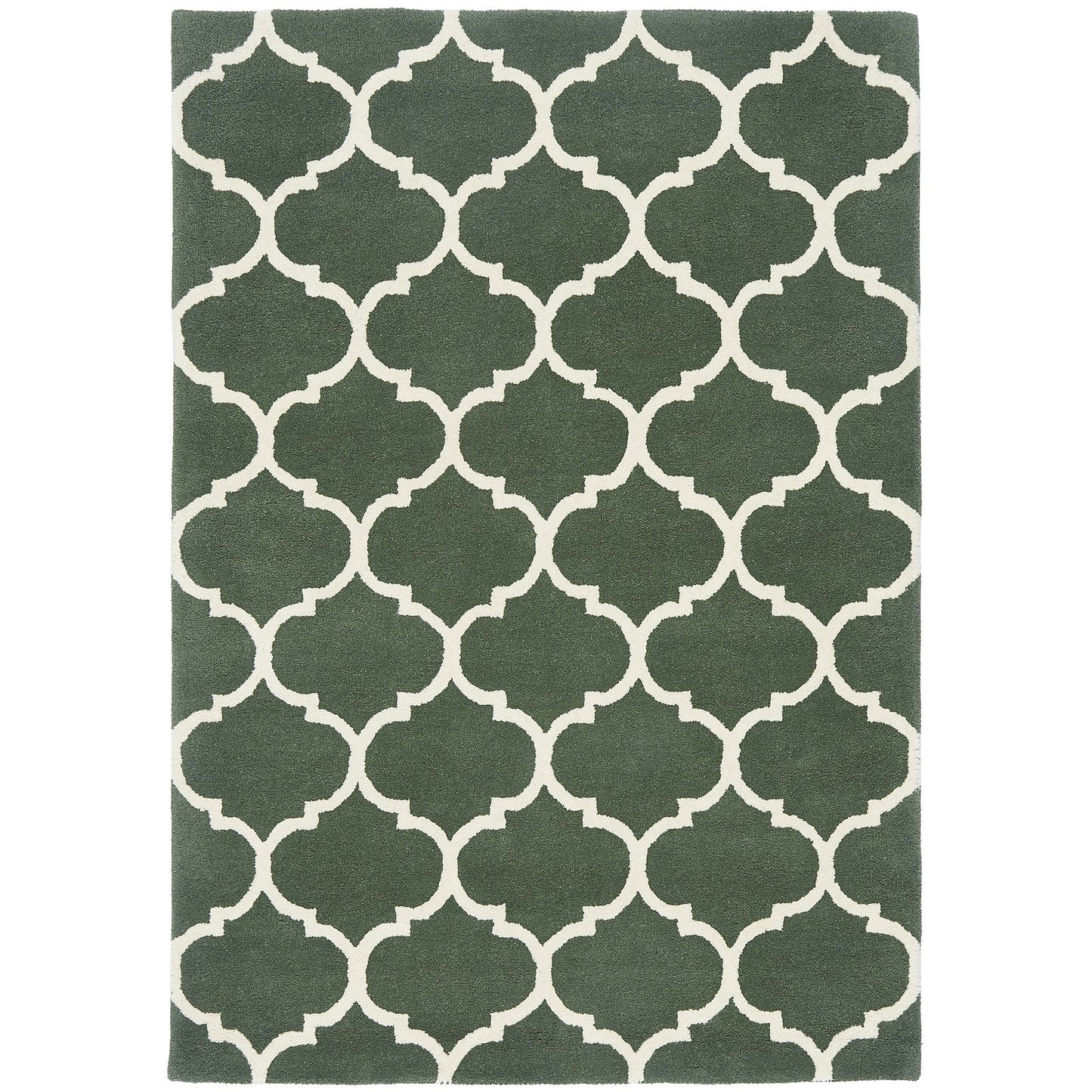 Albany Ogee Modern Arabesque Wool Rugs in Green