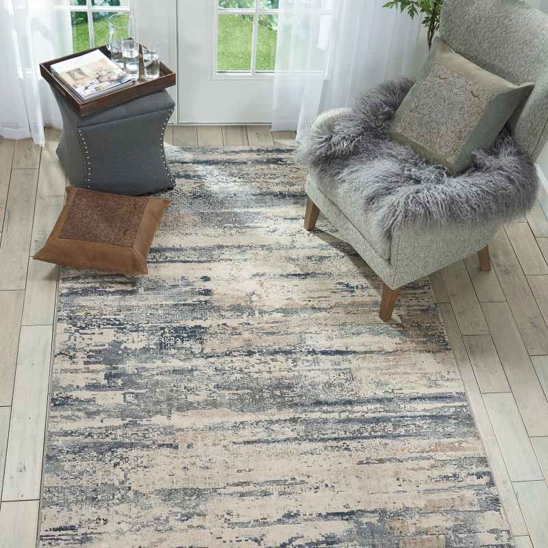 Rustic Textures Abstract Rugs RUS04 in Beige Grey