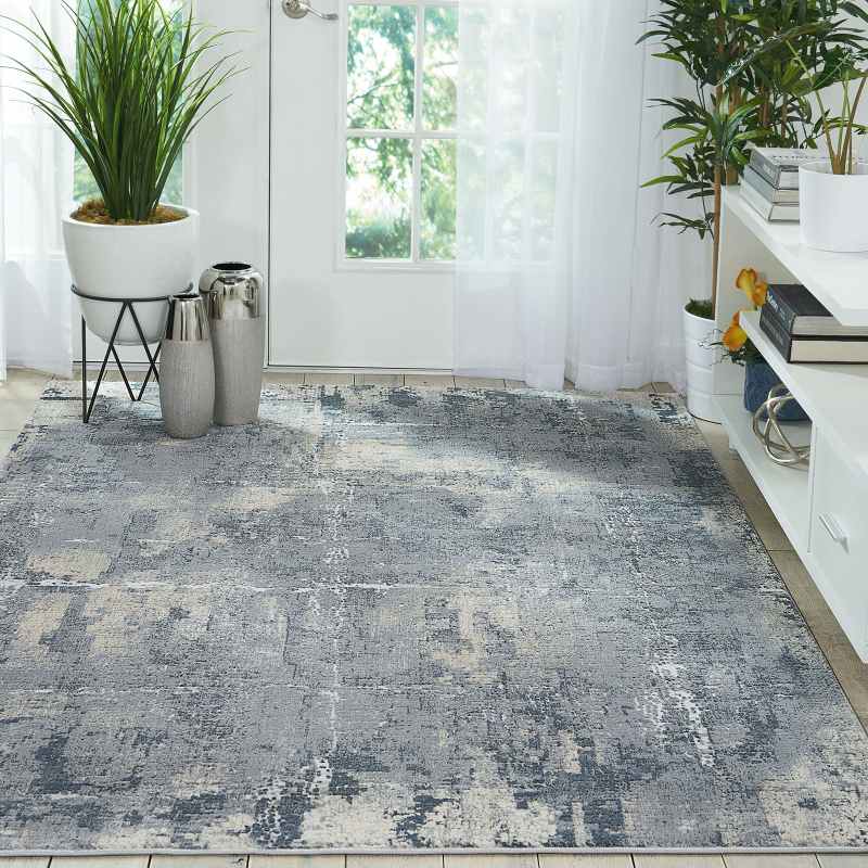 Rustic Textures Abstract Rugs RUS06 in Grey Beige