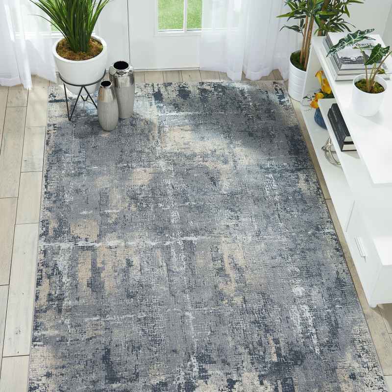 Rustic Textures Abstract Rugs RUS06 in Grey Beige