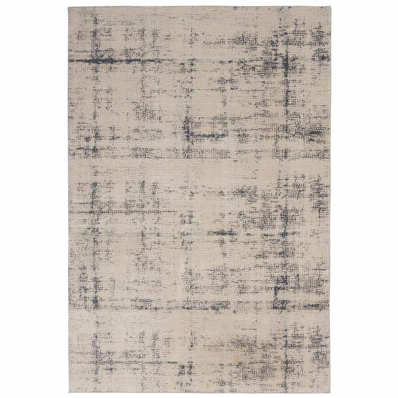 Rustic Textures Abstract Rugs RUS06 in Ivory Blue
