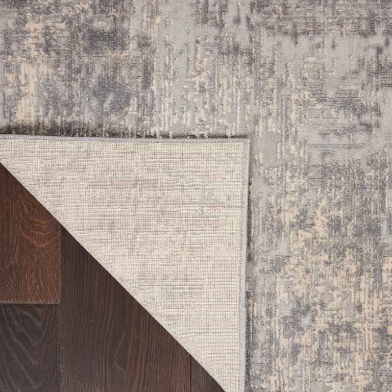 Rustic Textures RUS01 Abstract Rugs in Ivory Silver Grey