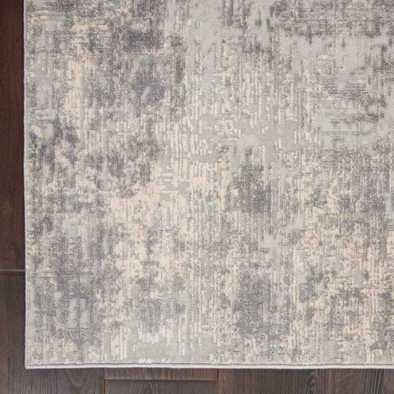 Rustic Textures RUS01 Abstract Rugs in Ivory Silver Grey
