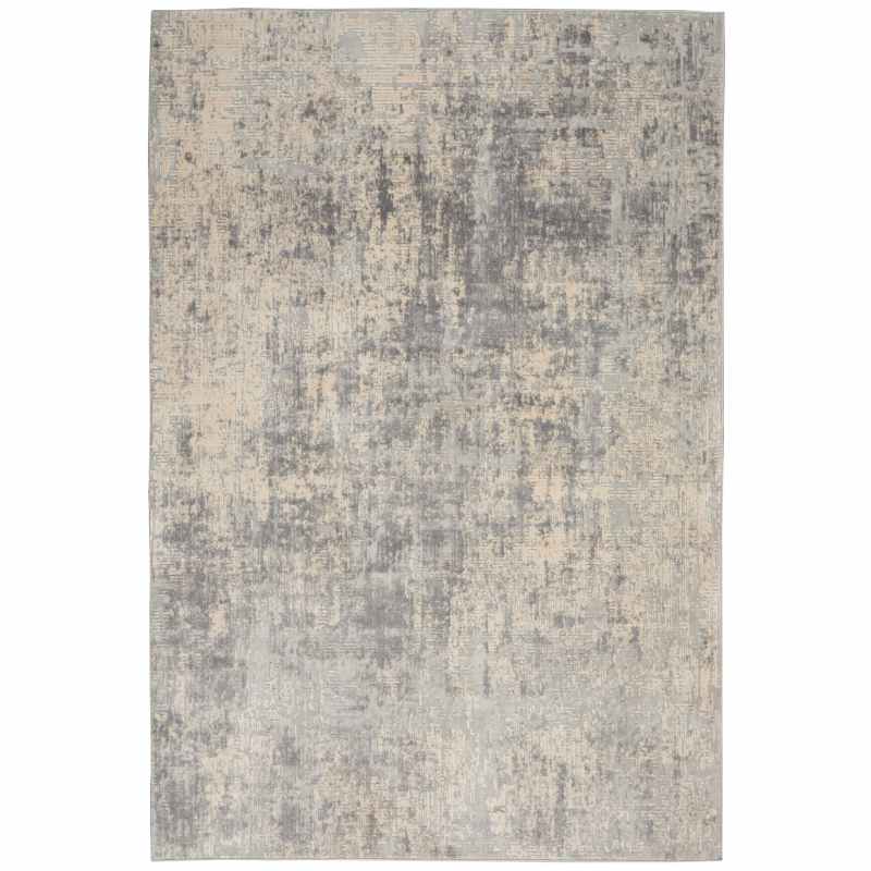 Rustic Textures RUS01 Abstract Rugs in Ivory Silver Grey