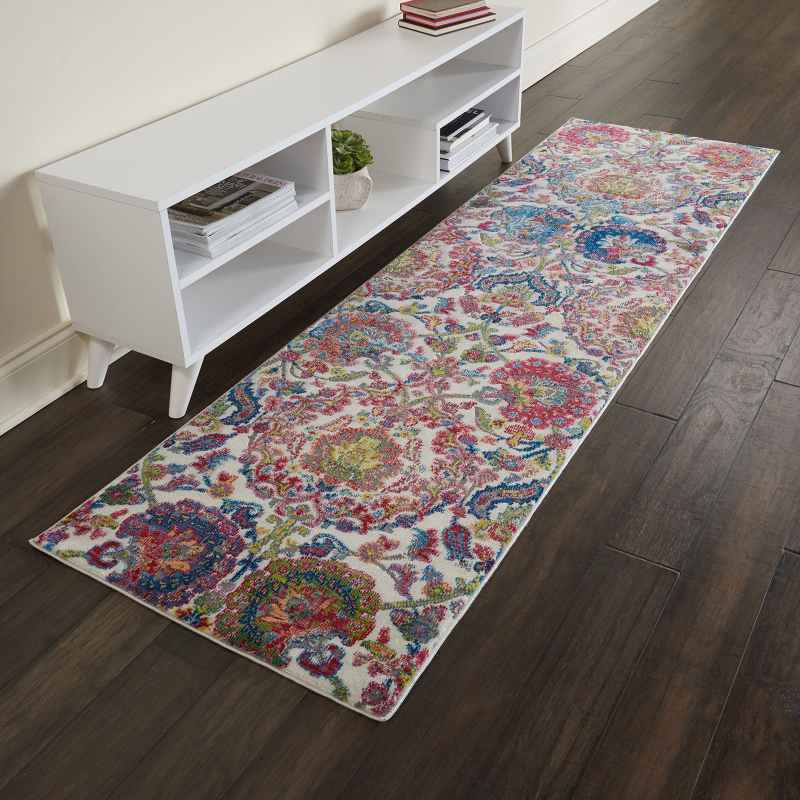 Ankara Global Traditional Persian Hallway Runners ANR06 in Ivory Blue