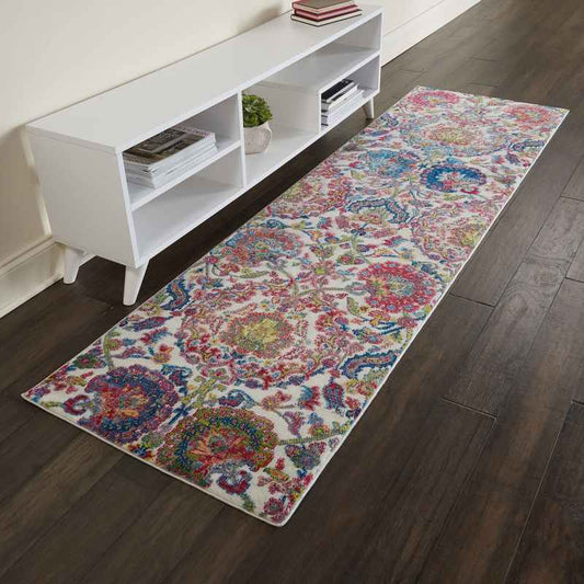 Ankara Global Traditional Persian Hallway Runners ANR06 in Ivory Blue