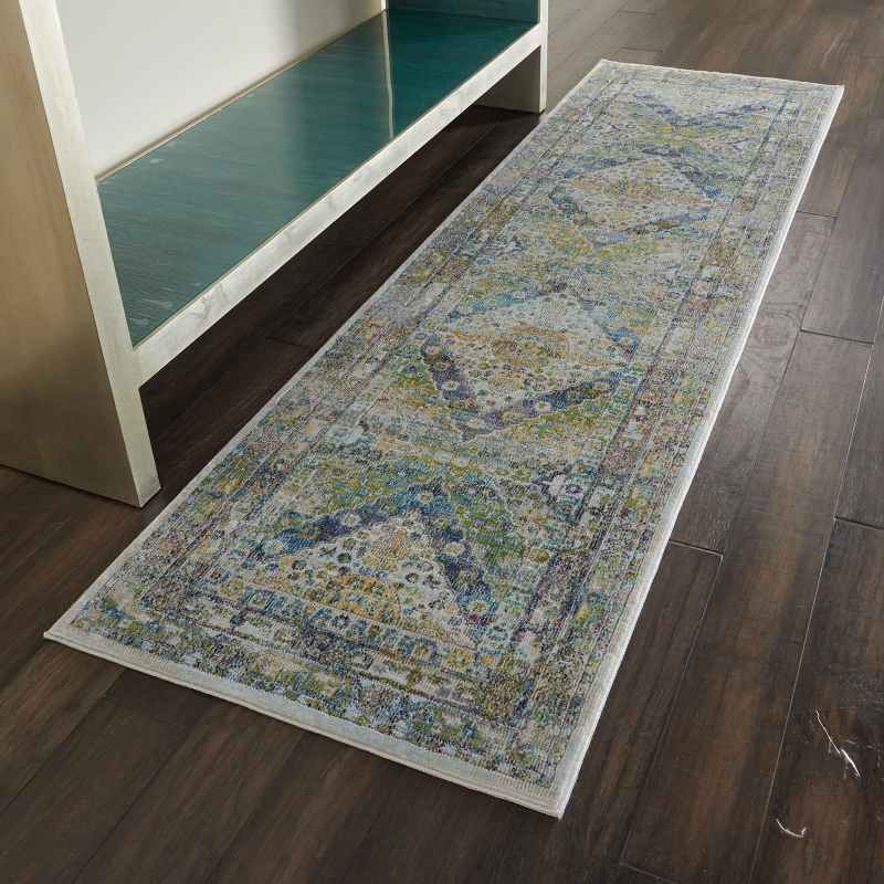 Ankara Global Traditional Persian Hallway Runners ANR07 in Blue Grey