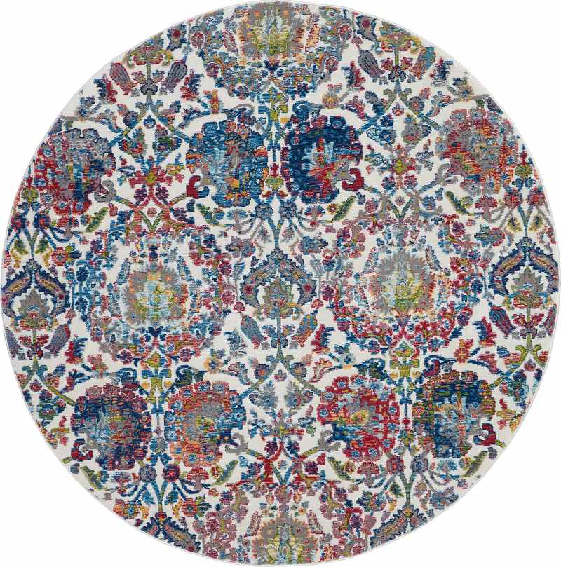 Ankara Global Circle Traditional Persian Rugs ANR06 in IVBLU