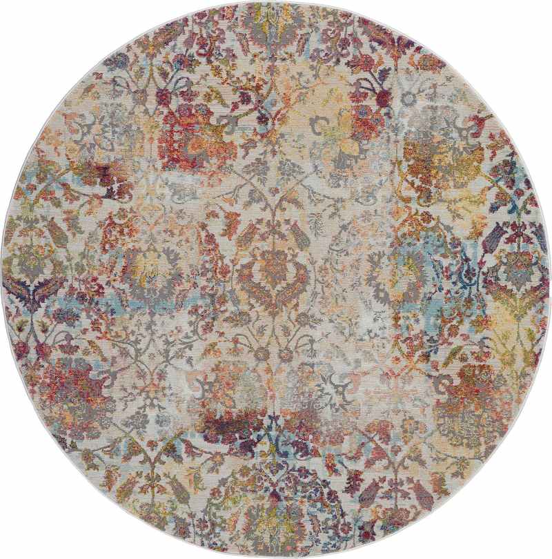 Ankara Global Circle Traditional Persian Rugs ANR06 in IVORG