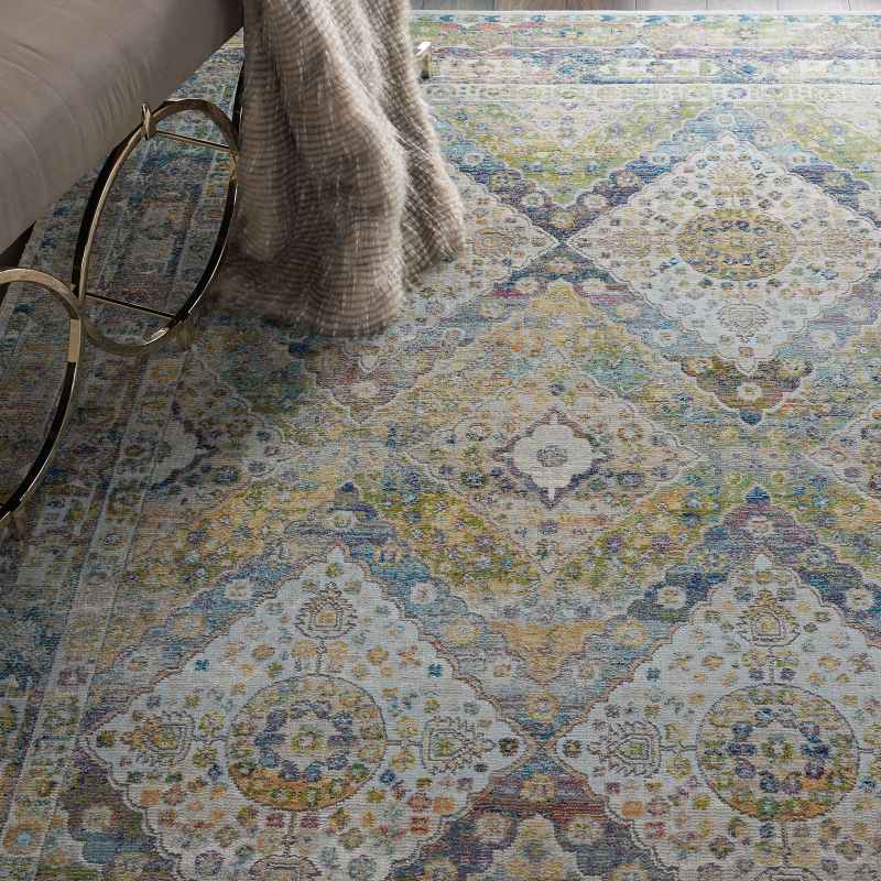 Ankara Global Circle Traditional Persian Rugs ANR07 in Blue Grey