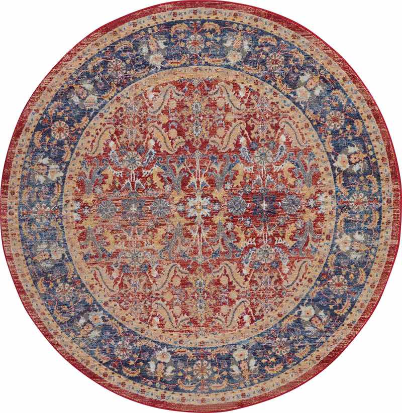 Ankara Global Circular Rugs ANR02 in Red