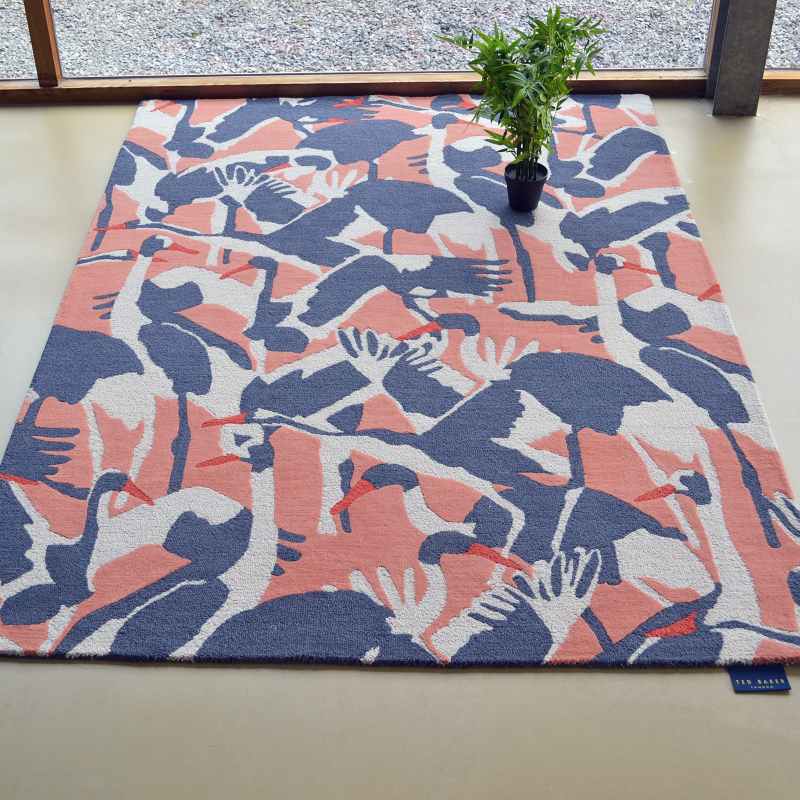 Cranes Rugs 57002 by Ted Baker in Pink