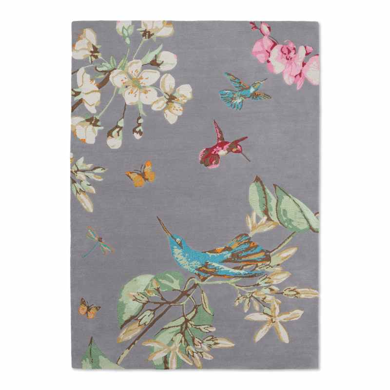 Hummingbird Wool Rugs 37804 by Wedgwood in Grey