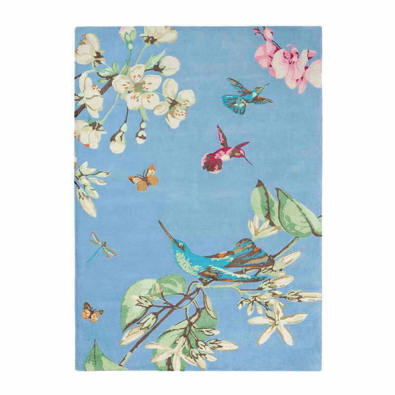 Hummingbird Wool Rugs 37808 by Wedgwood in Blue