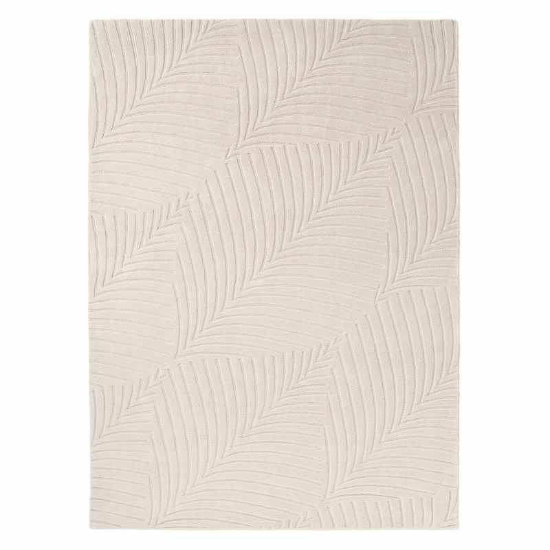 Folia Carved Wool Rugs 38301 by Wedgwood in Stone Beige