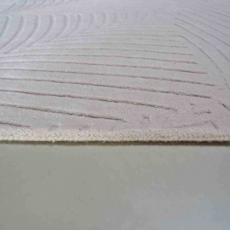 Folia Carved Wool Rugs 38301 by Wedgwood in Stone Beige