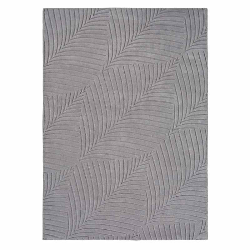 Folia Carved Wool Rugs 38305 by Wedgwood in Grey