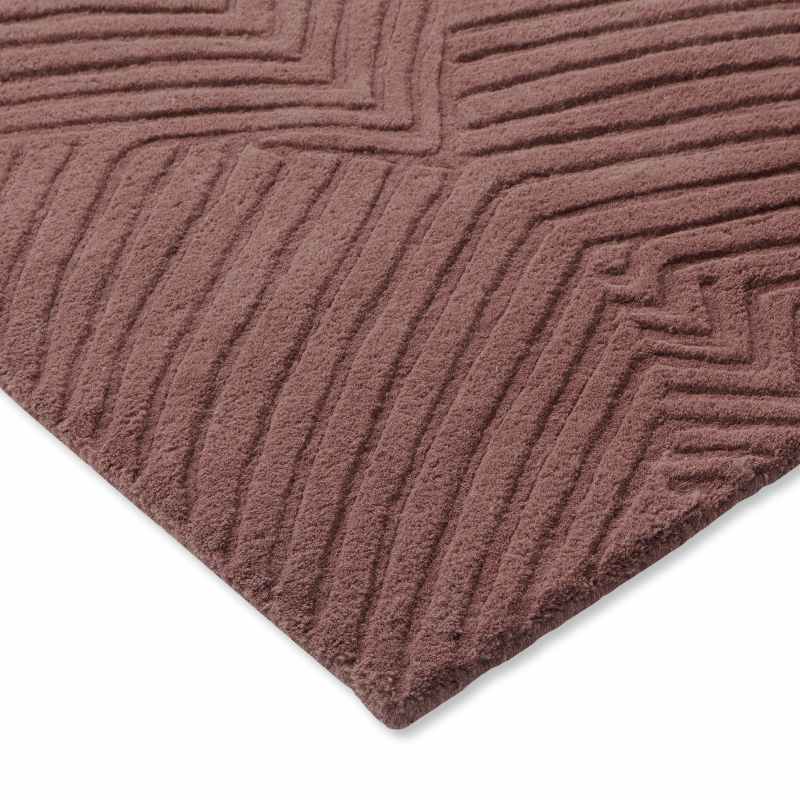 Folia Carved Wool Rugs 38902 by Wedgwood in Mink Brown