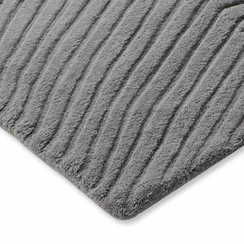 Folia Carved Wool Rugs 38904 by Wedgwood in Cool Grey