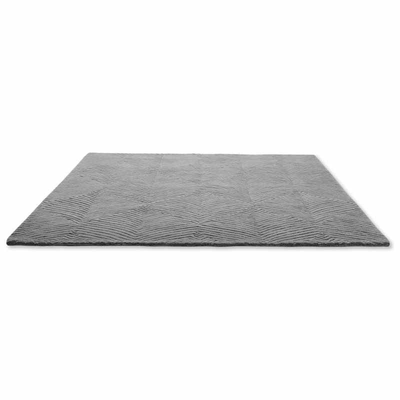 Folia Carved Wool Rugs 38904 by Wedgwood in Cool Grey