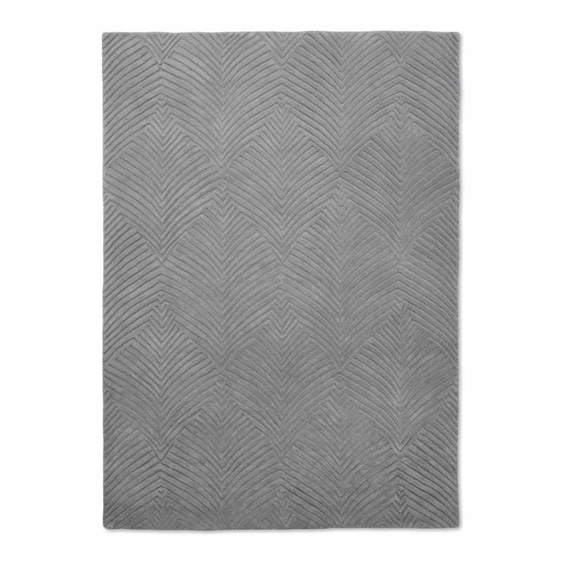 Folia Carved Wool Rugs 38904 by Wedgwood in Cool Grey