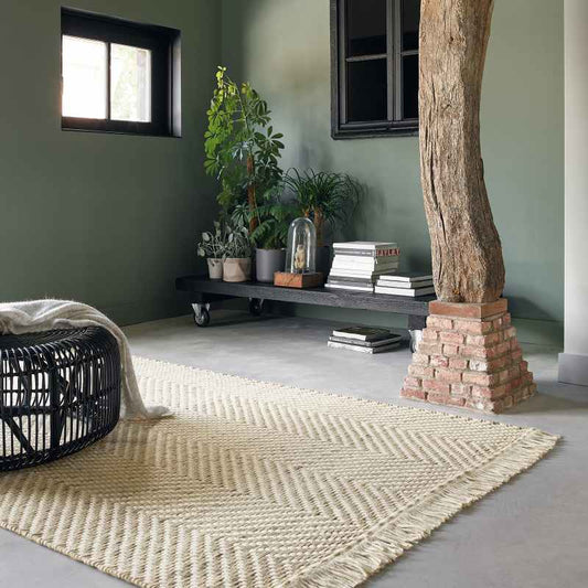 Atelier Twill Wool Rugs 49201 Cream by Brink and Campman