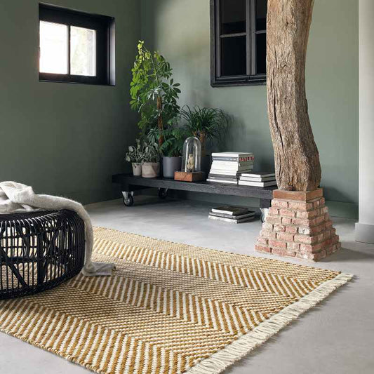 Atelier Twill Wool Rugs 49206 Yellow by Brink and Campman