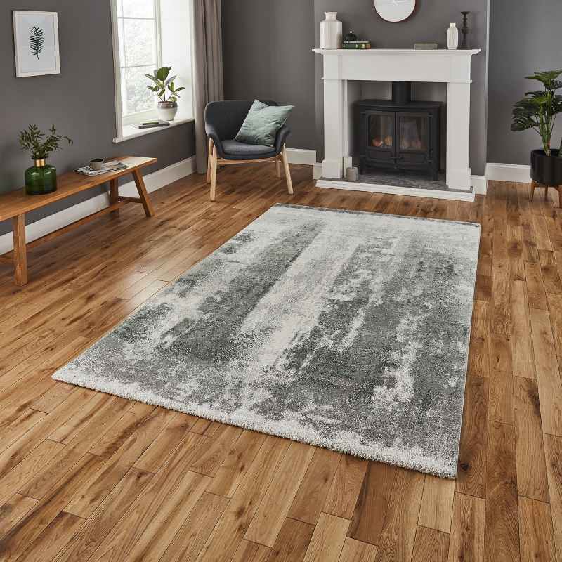 Brooklyn 8595 Modern Abstract Rugs in Ivory Green