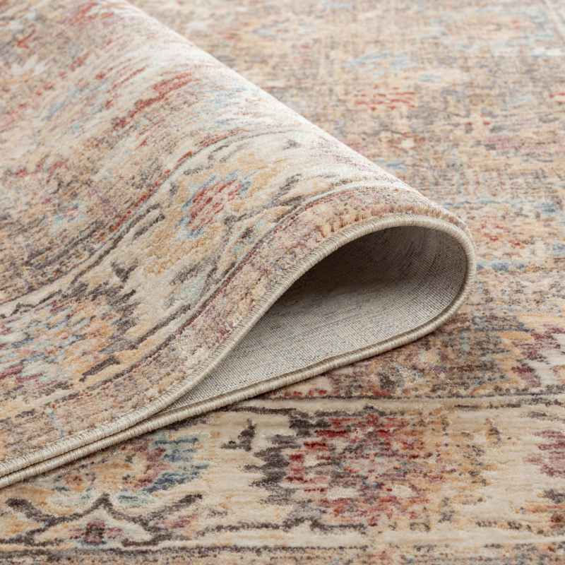 Alia 513AE Traditional Border Rugs in Beige Light Blue