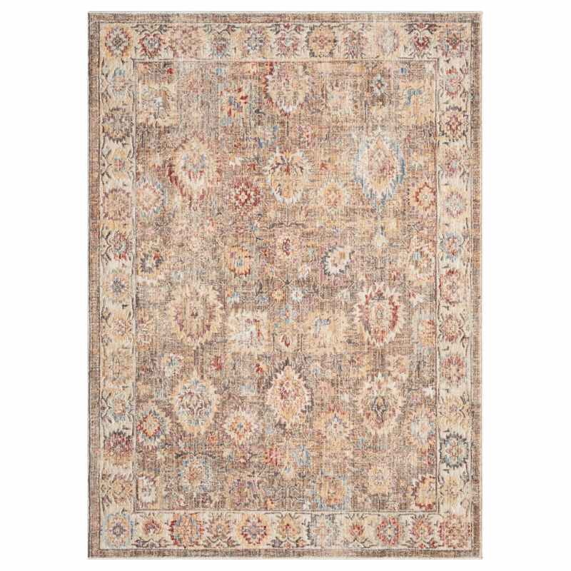 Alia 513AE Traditional Border Rugs in Beige Light Blue