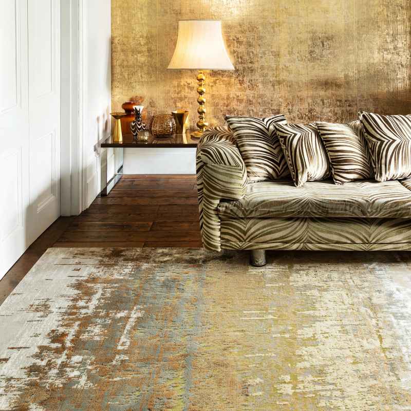 Aurora Rugs AU01 in Dune Gold - Modern Abstract Design