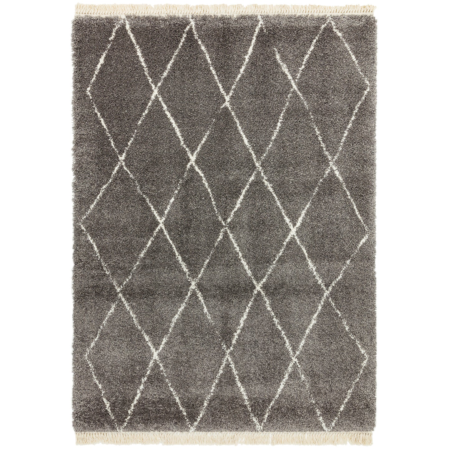 Rocco Diamond Boho Moroccan Rugs RC07 in Grey