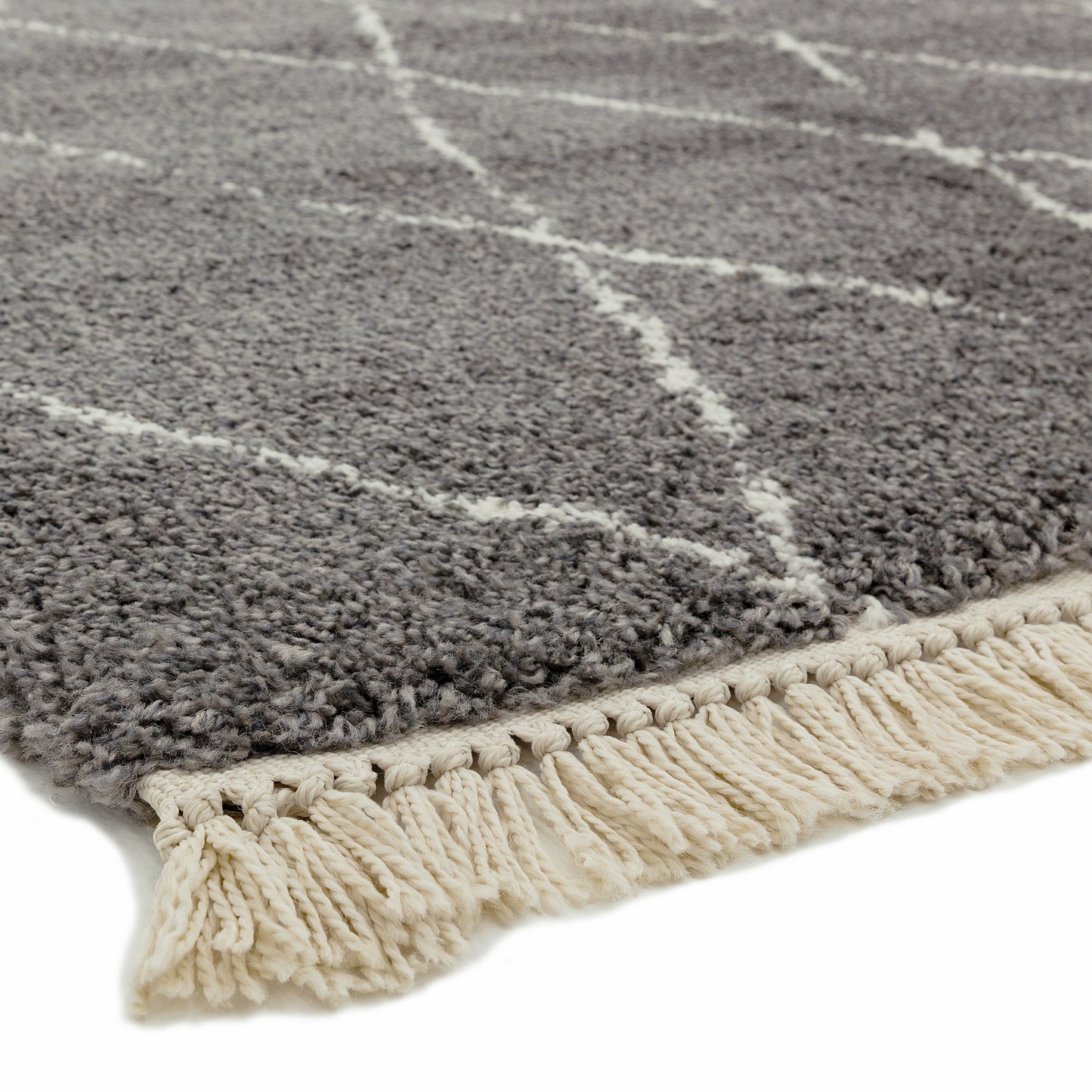 Rocco Diamond Boho Moroccan Rugs RC07 in Grey