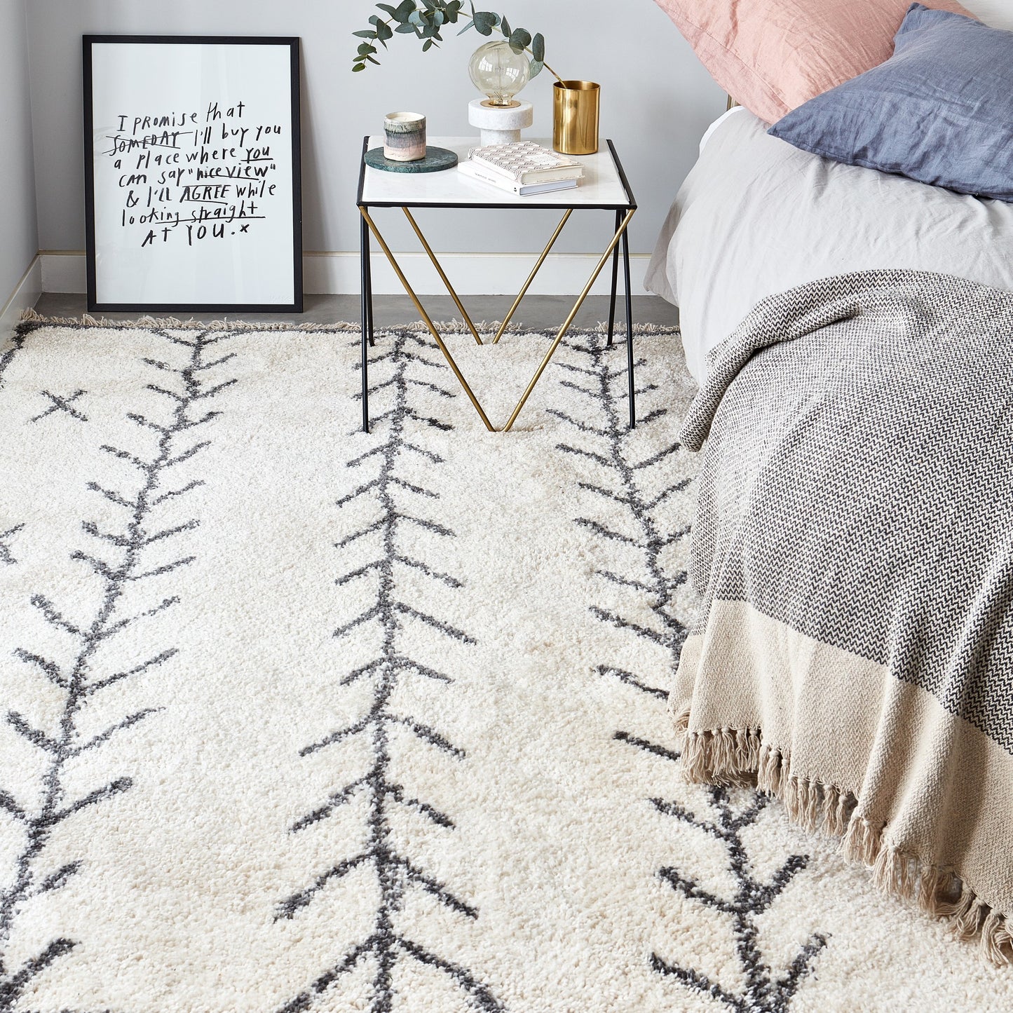 Rocco Tribal Boho Moroccan Rugs RC10 in Cream