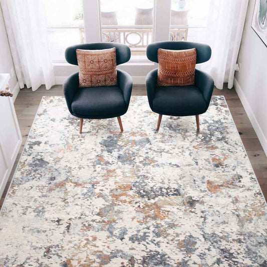 Canyon Abstract Modern Rugs 52023 6616 in Cream