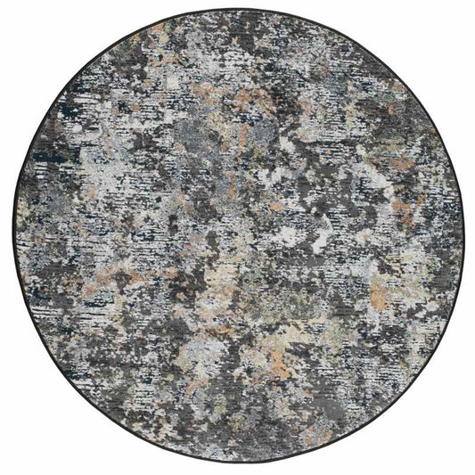 Canyon Abstract Modern Circle Rugs 52023 3535 in Dark Grey