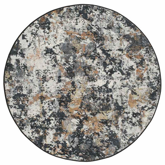 Canyon Abstract Modern Circle Rugs 52023 3616 in Dark Grey