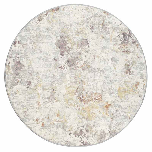 Canyon Abstract Modern Circle Rugs 52023 6414 in Light Grey