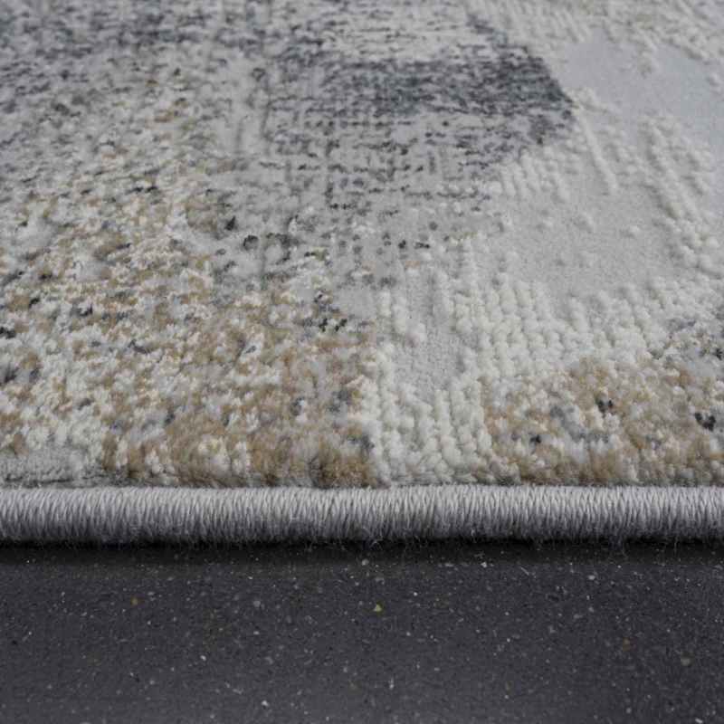 Canyon 52064 3676 Abstract Textured Rugs in Light Grey
