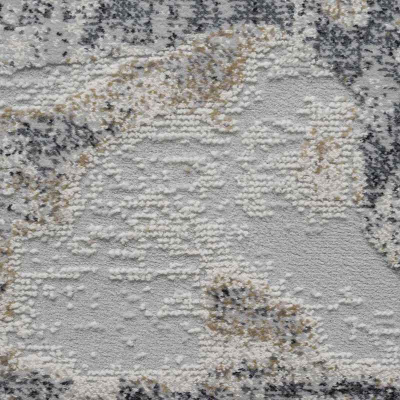 Canyon 52064 3676 Abstract Textured Rugs in Light Grey