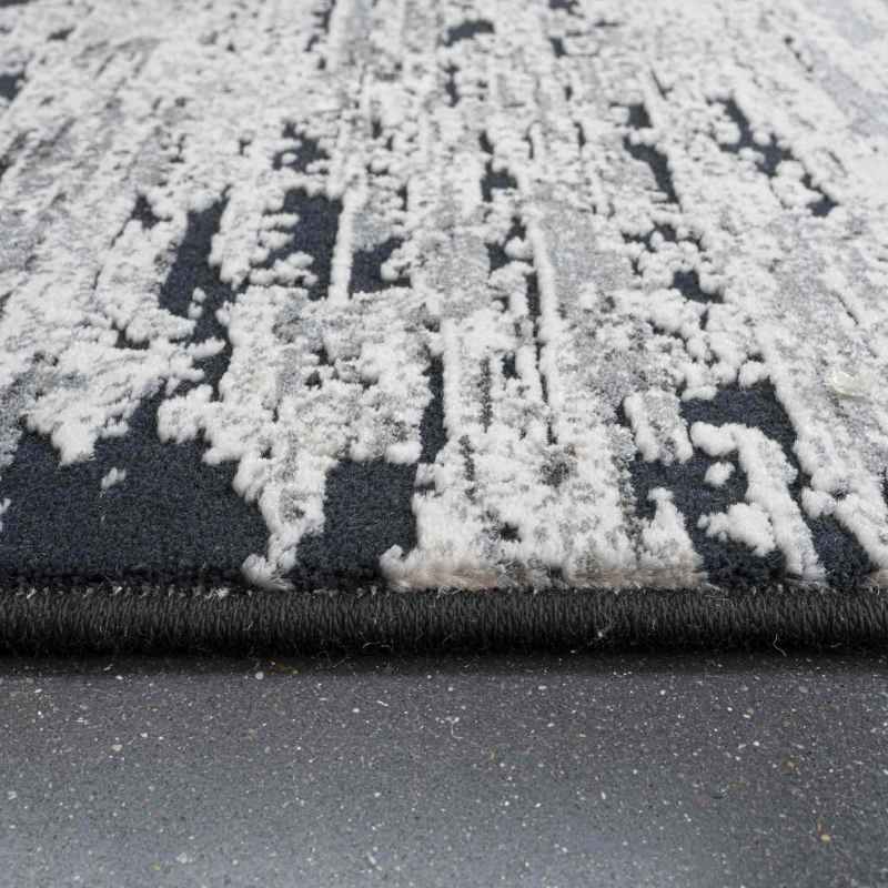 Canyon 52065 3525 Abstract Textured Rugs in Silver Grey