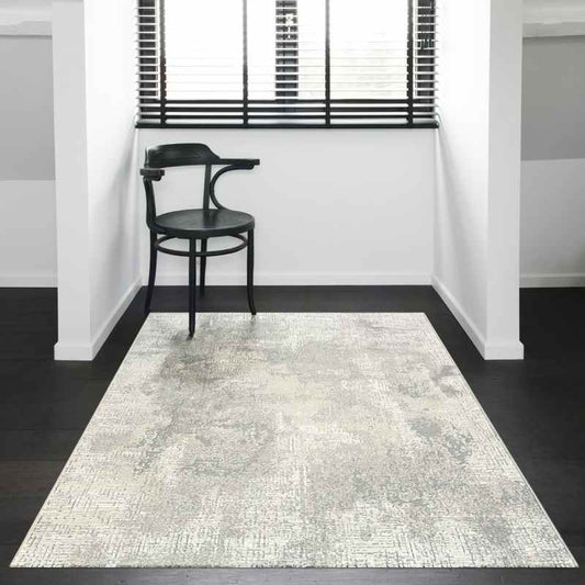 Canyon Abstract Modern Rug 52068 6484 in Silver Grey