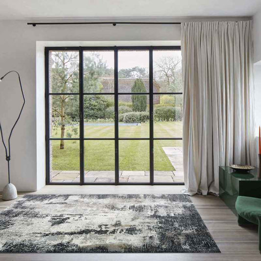 Canyon Abstract Modern Rug 52068 6676 in Charcoal Grey