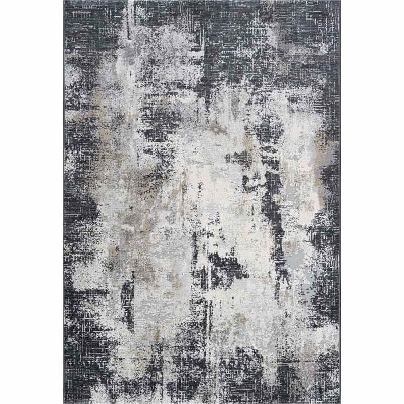 Canyon Abstract Modern Rug 52068 6676 in Charcoal Grey